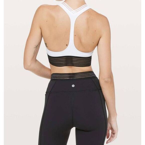 LULULEMON ATHLETICA Find Focus Bra Size 6 in White/Black - Picture 3 of 5